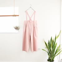 cotton linen suspender pants (pale pink)