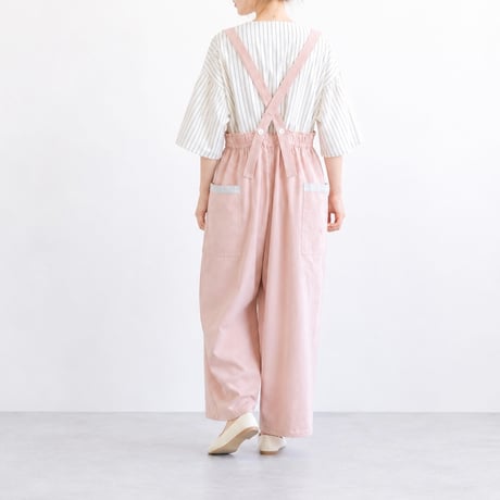 cotton linen suspender pants (pale pink)