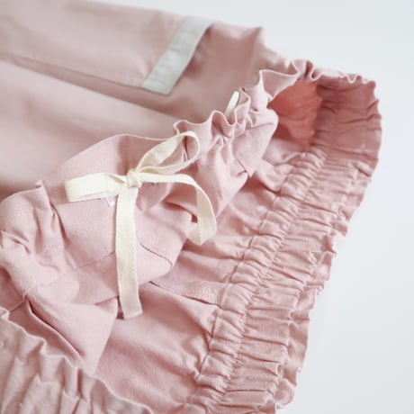 cotton linen suspender pants (pale pink)