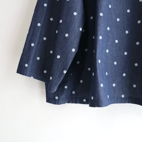 front tuck ribbon jacket (indigo dot)