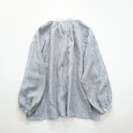 skipper ribbon P blouse (blue stripe)