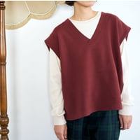double-knit back rib vest (bordeaux)