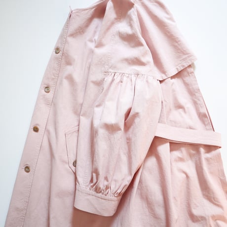 back gather sleeve trench coat (pale pink)