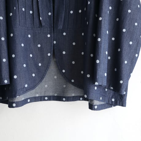 front tuck ribbon jacket (indigo dot)