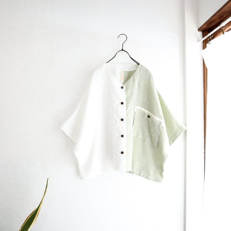 loosey goosey shirt  (pistachio x white)