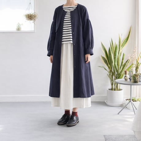 back gather sleeve trench coat (pale pink)