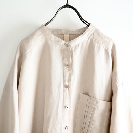 french linen tuck tuck blouse (greige)