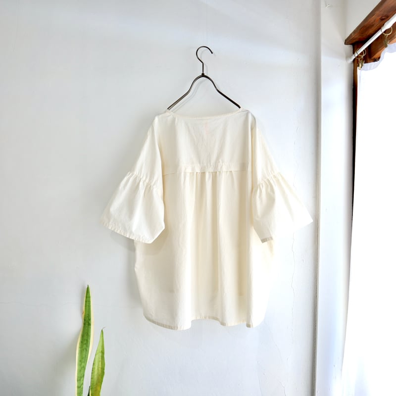 オーガニックコットン100% フロントリボンプルオーバー (ecru) | ma 