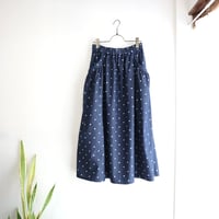 gather pocket skirt (indigo dot)