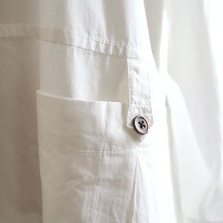 pleats pocket no-collar dress (organic cotton)