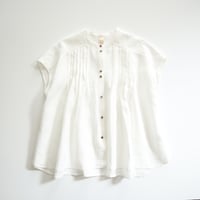 random tuck french blouse (linen / white)