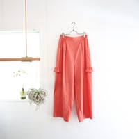 frill pocket straight pants (coral orange)