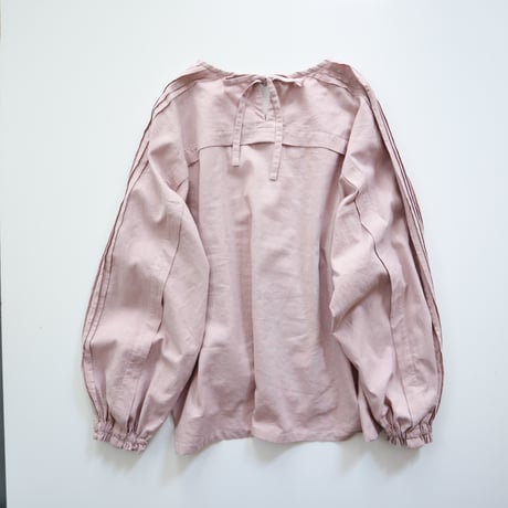 綿麻   タックロングスリーブトップ  (sakura)