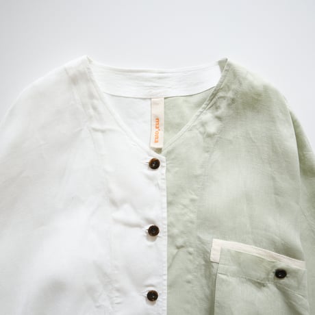 loosey goosey shirt  (pistachio x white)