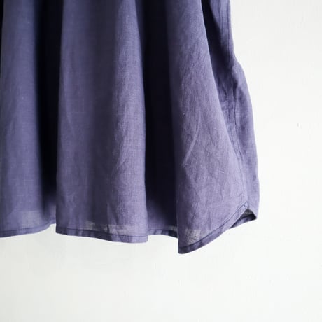 random tuck french blouse (linen / iron blue)
