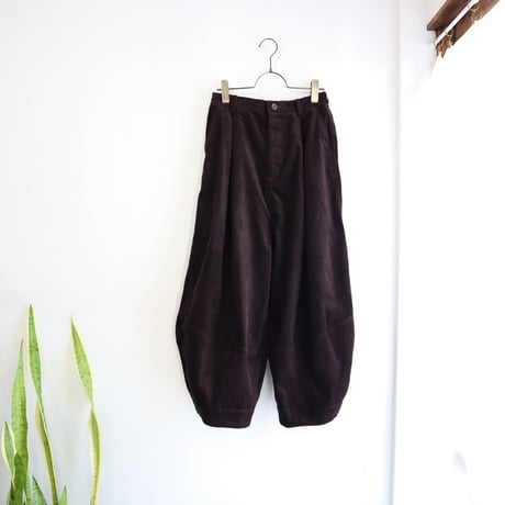 cotton corduroy zip squash pants (dark chocolate)