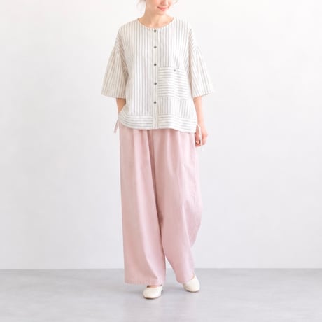 cotton linen suspender pants (navy)