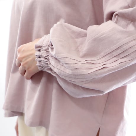 綿麻   タックロングスリーブトップ  (sakura)
