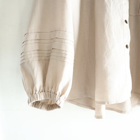 french linen tuck tuck blouse (greige)