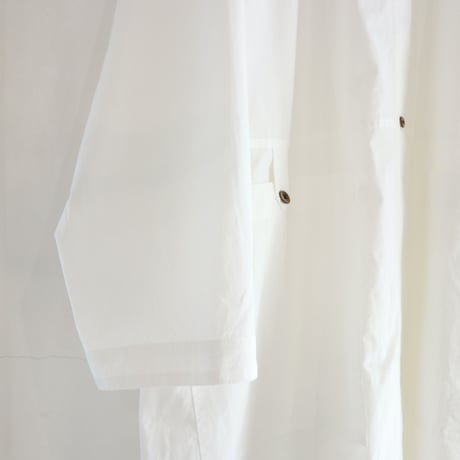 pleats pocket no-collar dress (organic cotton)