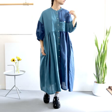 balloon sleeve gather dress ( 2colors )