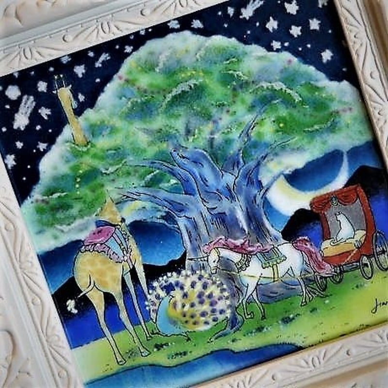 日本画 漆画・七宝？ 木製フレーム 七宝額 富士山の絵画 木製フレーム付き - メルカリ