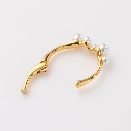 Random pearl 3way earcuff/gold color