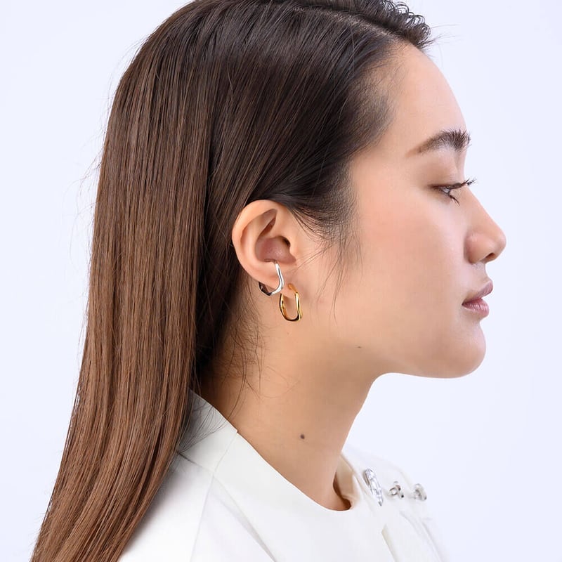 Curving 3way earcuff/silver color | Elaborate