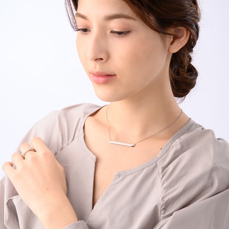 Square necklace/silver color