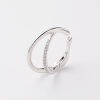 Separate line stone 3way earcuff/silver color