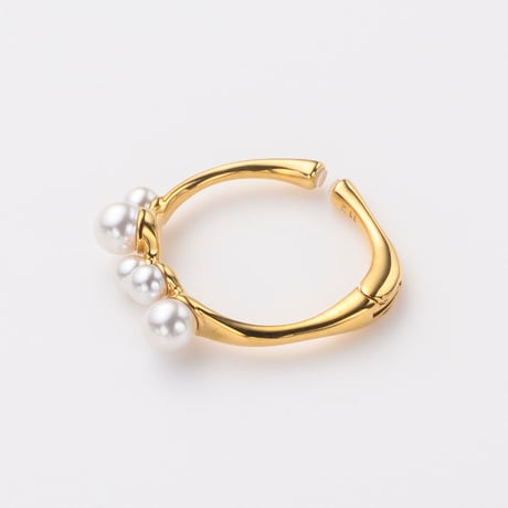 Random pearl 3way earcuff/gold color