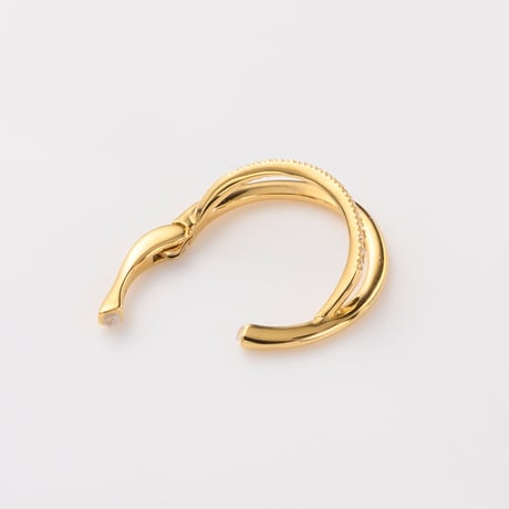 Separate line stone 3way earcuff/gold color