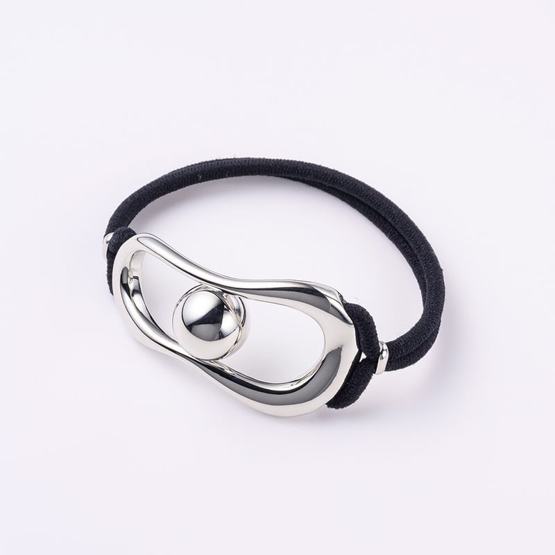 Sphere hair tie / silver color | Elaborate