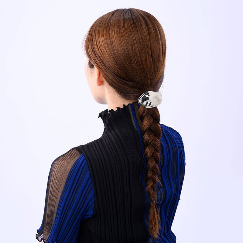 Wave hair tie / silver color | Elaborate