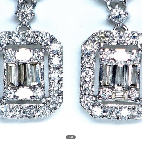 計0.50ct　天然ダイヤモンド　K18WG スイングピアス