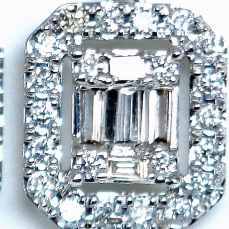 計0.50ct　天然ダイヤモンド　K18WG スイングピアス