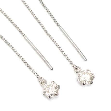 計0.30ct 良質天然ダイヤモンド　pt900 アメリカンピアス