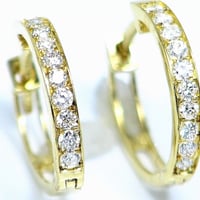 計0.20ct　天然ダイヤモンド　K18　エタニティフープピアス