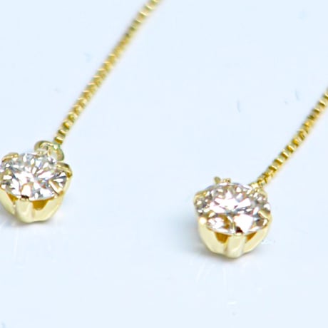 良質天然ダイヤモンド　計0.30ct　K18製　アメリカンピアス