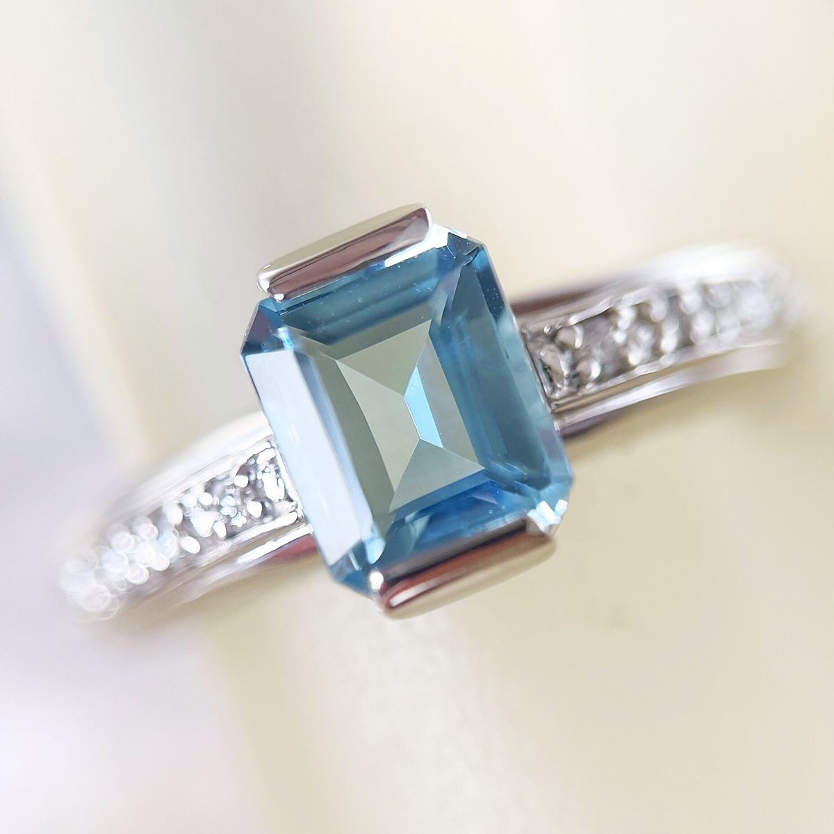 天然アクアマリン ダイヤ リング9.16ct pt900 ¥