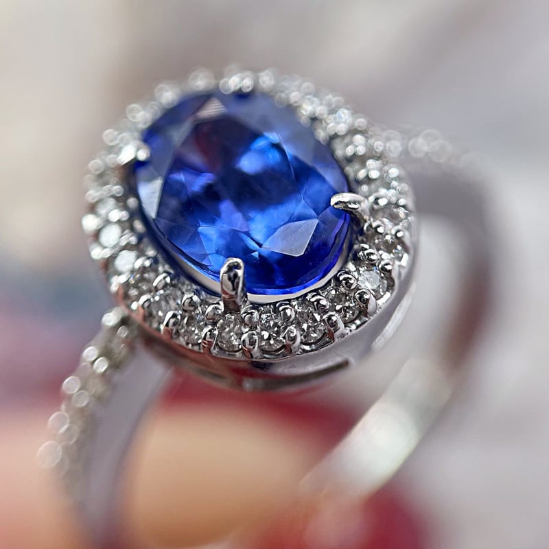 1.578ct 天然タンザナイト ダイヤモンドPT950リング(宝石鑑別 1.578ct 天然タンザナイト ダイヤモンドPT950リング(宝石鑑別