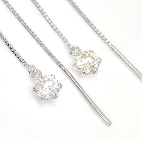 計0.30ct 良質天然ダイヤモンド　pt900 アメリカンピアス