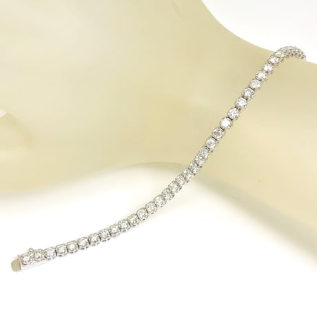 良質3.00ct　天然ダイヤモンド　K18WG　テニスブレスレット