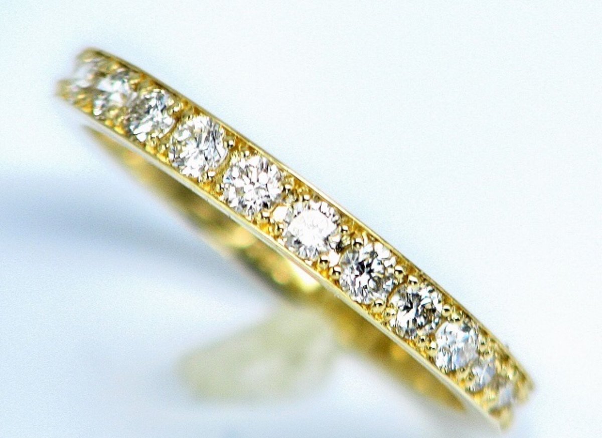 0.50ct 天然ダイヤモンド K18 エタニティリング | sanlemojewelry