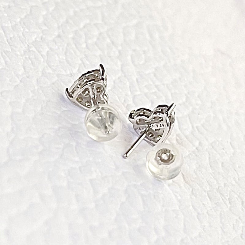 計0.40ct 天然ダイヤモンド ハート型 K18WG パヴェピアス | sanlemojew 計0.40ct 天然ダイヤモンド ハート型 K18WG パヴェピアス | sanlemojew