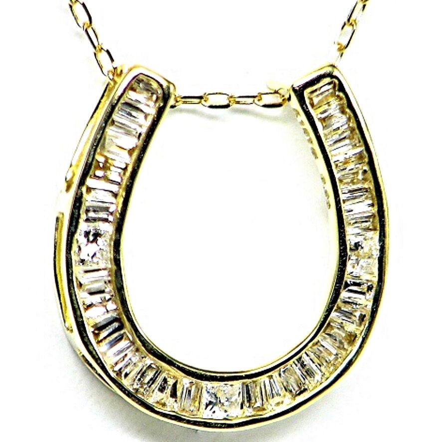 天然ダイヤモンド（プリンセス・バケットカット）馬蹄型 K18