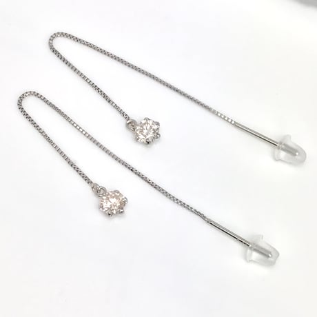計0.30ct 良質天然ダイヤモンド　pt900 アメリカンピアス