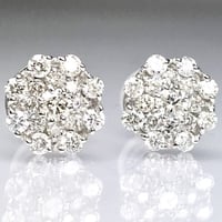 天然ダイヤモンド　計0.50ct  PT900 フラワーパヴェピアス
