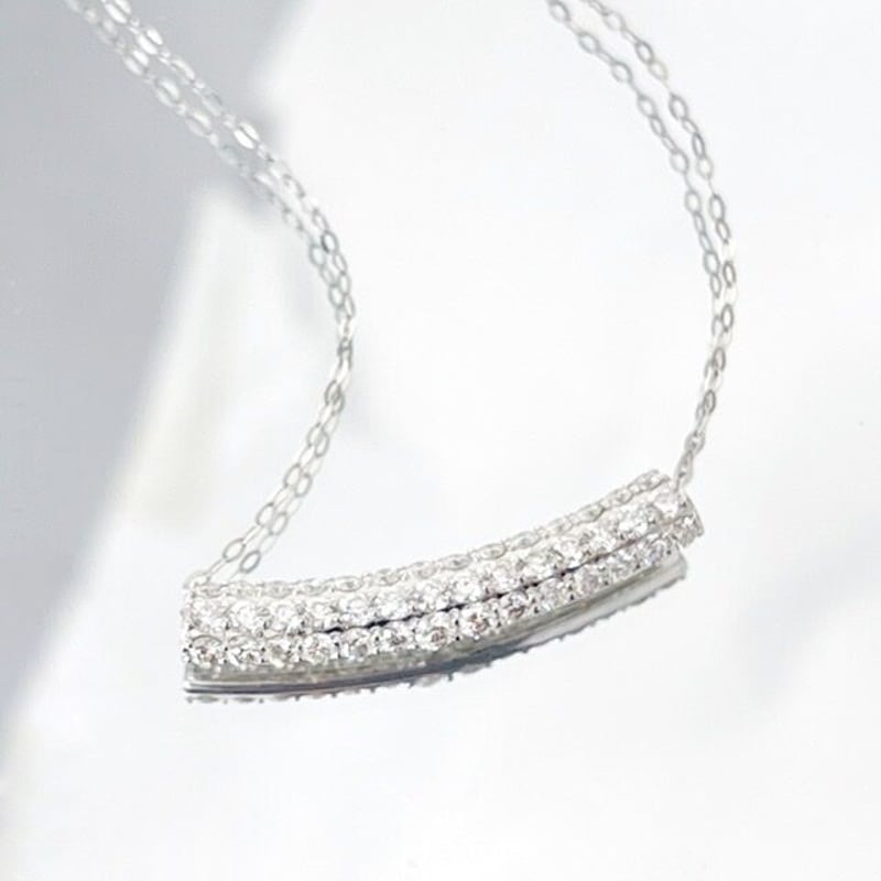 高品質 天然ダイヤモンド 1.00ct パヴェダイヤモンド PT950ネックレス  