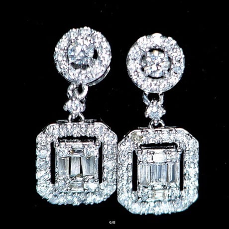 計0.50ct　天然ダイヤモンド　K18WG スイングピアス